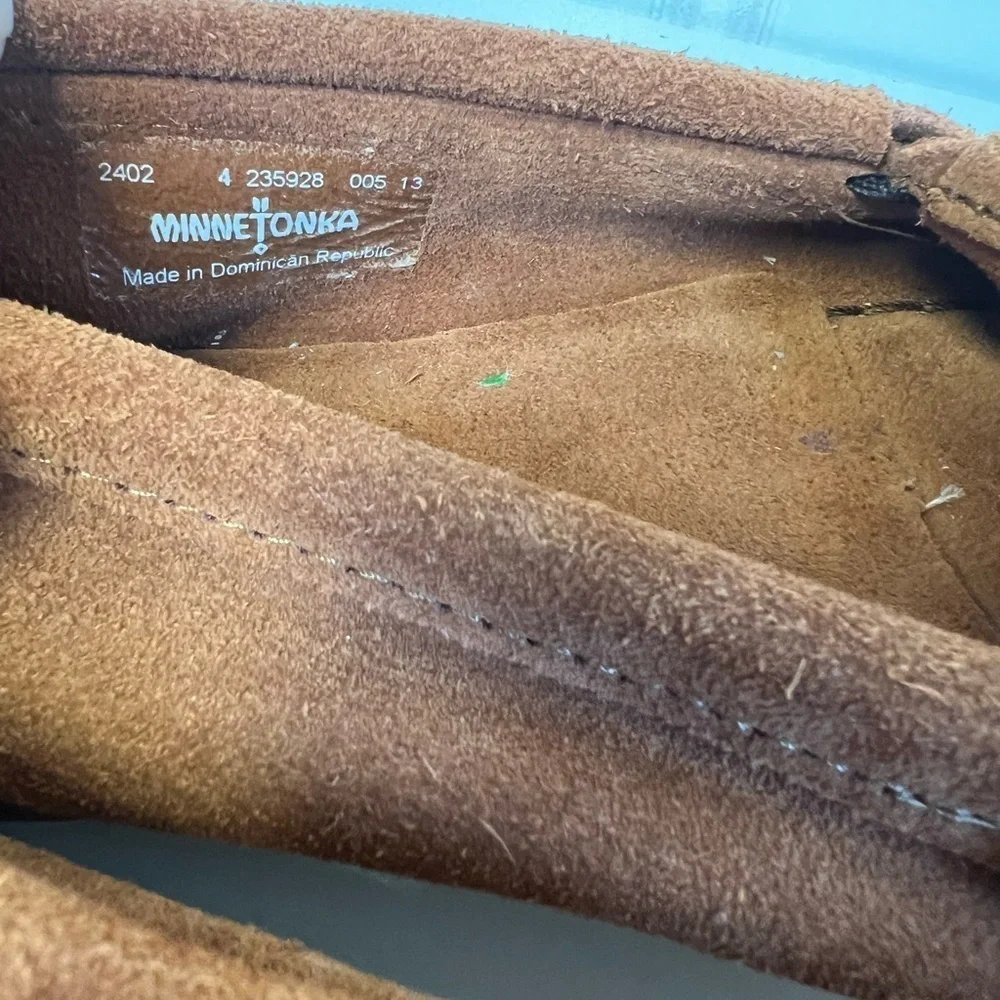 Minnetonka Tan Suede Moccasins